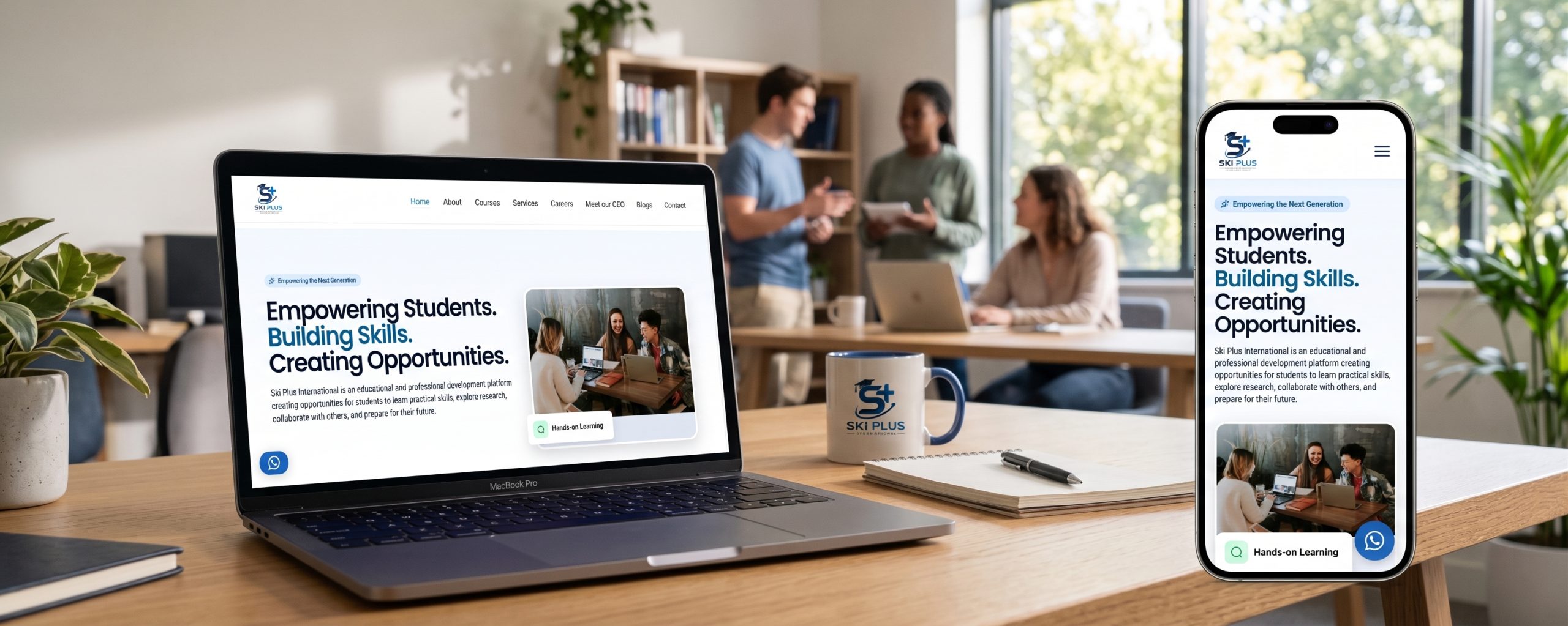 SKI Plus International responsive educational portal